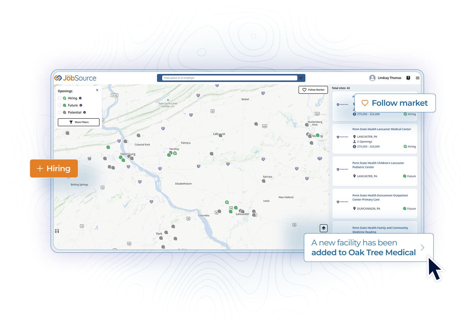 AACAP JobSource Map